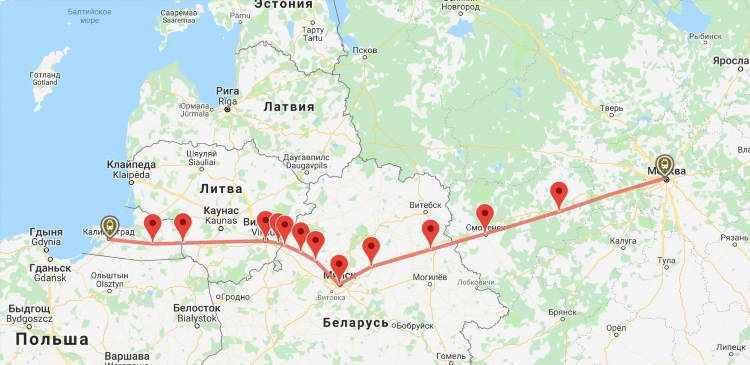 Как проехать на поезде в калининград